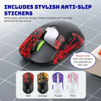 Tri Mode Gaming Mouse Wireless RGB Backlit 12800 DPI 2.4G Bluetooth Type-C Rechargeable Red Ergonomic 1000Hz