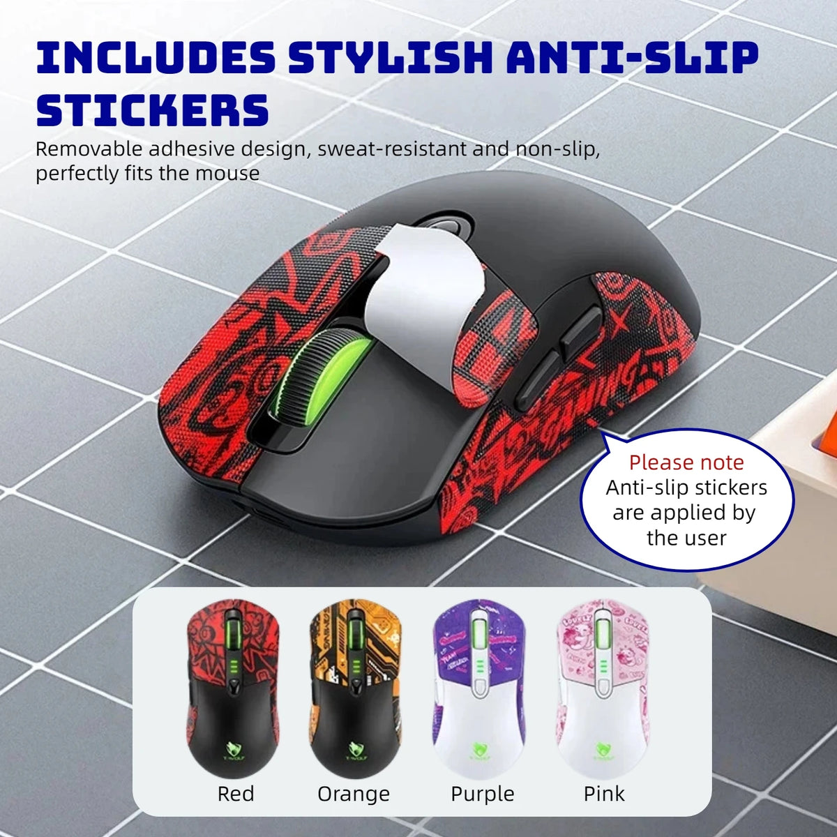 Tri Mode Gaming Mouse Wireless RGB Backlit 12800 DPI 2.4G Bluetooth Type-C Rechargeable Red Ergonomic 1000Hz
