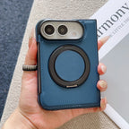 360° Rotating Bracket Magnetic Case For iPhone Duo For Magsafe PU Leather Shockproof Cover Funda