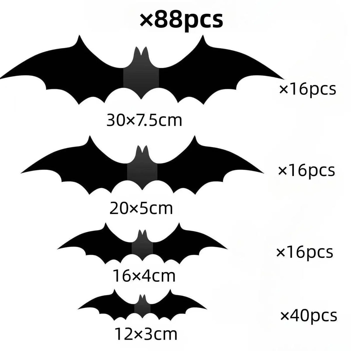 DIY Halloween Bat Decoration 3D PVC Bat Wall Sticker Black Bat Wallpaper Halloween Real Horror Prop