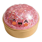 Premium Squishy Steamed Bun Dumpling Toy Slow Rising Glitter Stress Relief Ball Soft Stretchy Fidget Desk Toy Home Office Decor