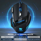 Wired Gaming Mouse 7 Buttons RGB Backlit Mouse Fire Button 2400 DPI Adjustable Ergonomic Optical Mouse for PC Laptop Gamer Professional