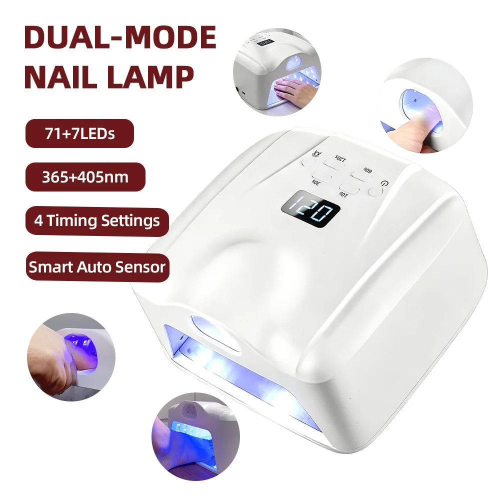 2 IN 1 Nail Lamp Single Toe Single Finger Gel Nail Curing Lamp Full Hand Fast Drying LED Light Nail Dryer Auto Sensor Dual Lamp