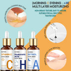 SEYHZE Day Night Vitamin C + Retinol + Hyaluronic Acid Essence Set with Collagen Aloe Vera Marshmallow 48hr Moisture Lock Skin B