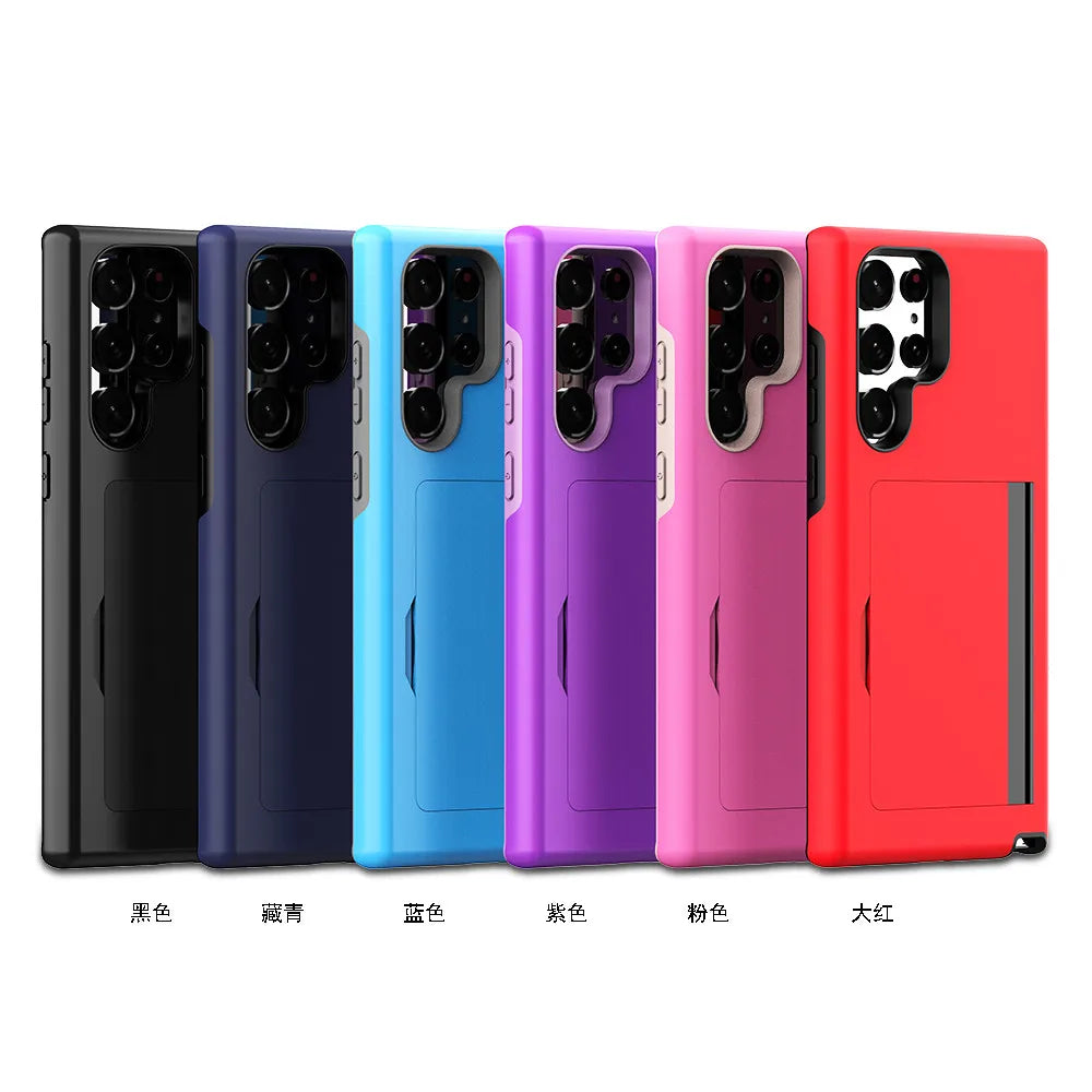 For Samsung Galaxy S24 Ultra S23 S22Plus S21+ S20 FE S10 A12 A52 A72 Case Wallet Card Slot Credit Card Cover For Samsung Note 20