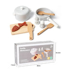 Children's Simulation Kitchen Toys, Early Education Educational Toys, Wooden Simulation Pots and Pans, Food, Role-Play Chef