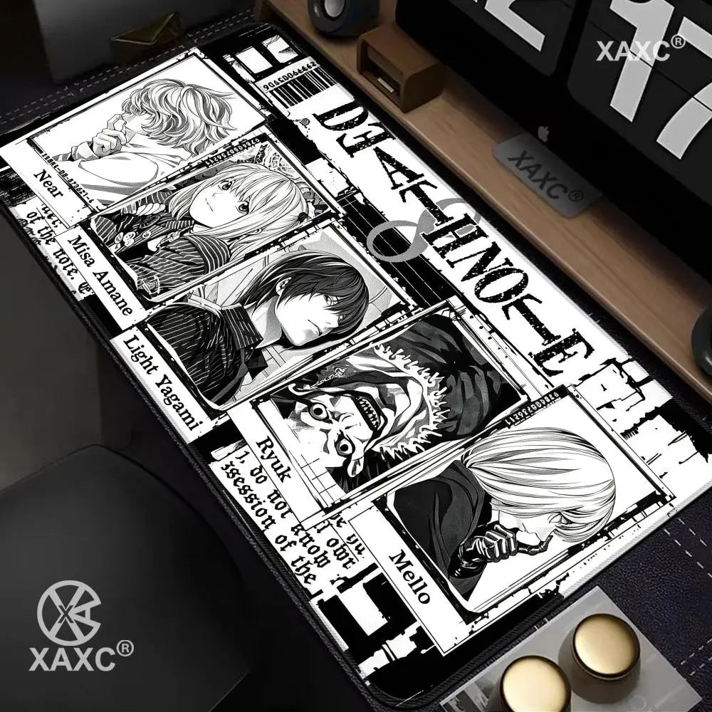 Anime D-Death Note Mouse Pad Large Keyboard Light Yagami Mouse Desk Pad XXL Non-Slip Rubber Gaming Pad Laptop Mouse Carpet XAXC