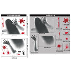 Halloween Mall Window Ghostly Horror Stickers Holiday Party Decoration Blood Fingerprints Electrostatic Stickers Room Decor