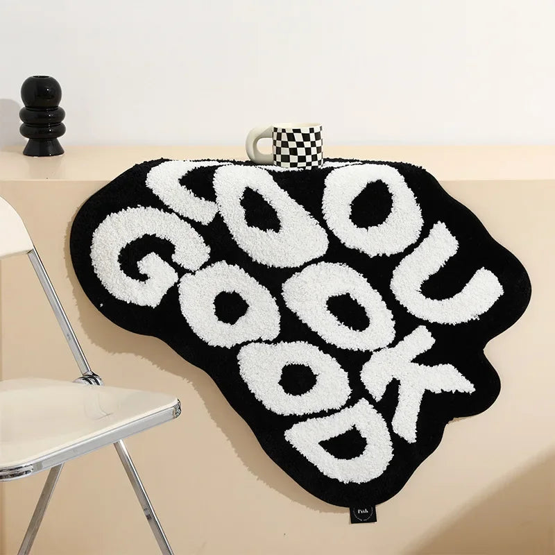 VIKAMA Non-standard Letter Carpet Soft Anti-slip Imitation Cashmere Foot Pad Home Decoration Bedside Rug Entrance Hall Doormat