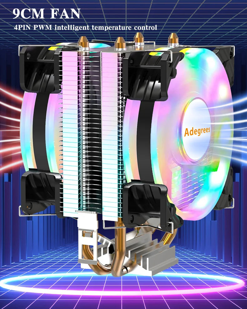 CPU Air Cooler X79 X99 3Pin/4Pin PWM Processor Cooling Fan For Intel LGA 1366 1151 1155 1200 1700 2011 AMD AM3 AM4 AM5