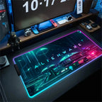 Alfombrilla de escritorio grande para teclado PC gamer XXL 900x400 RGB Alienware, alfombrilla de ratón gaming LED, accesorios de ordenador, Tapis De Souris Mousepads