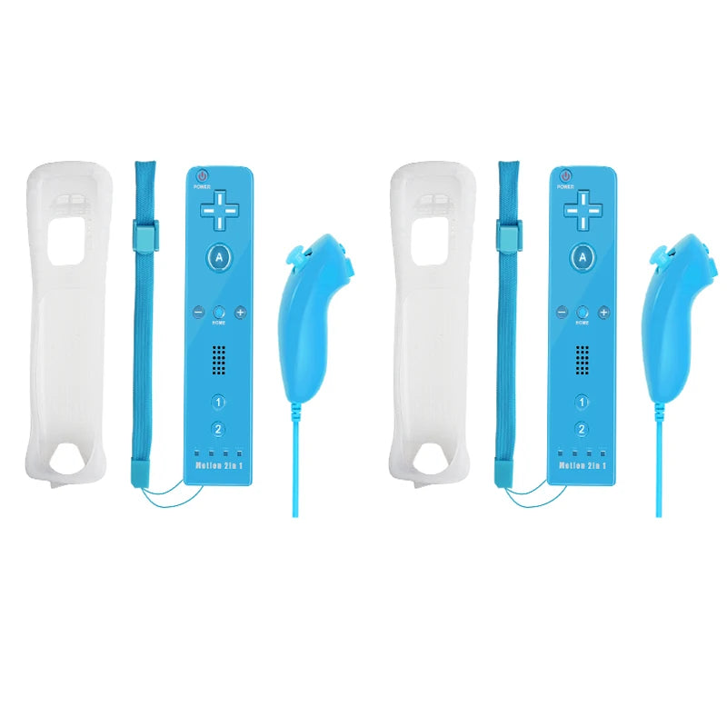 For Nintendo Wii/Will U Joystick 2in1 Wireless Remote Gamepad Controller Set Optional Motion Plus with Silicone Case Video Game