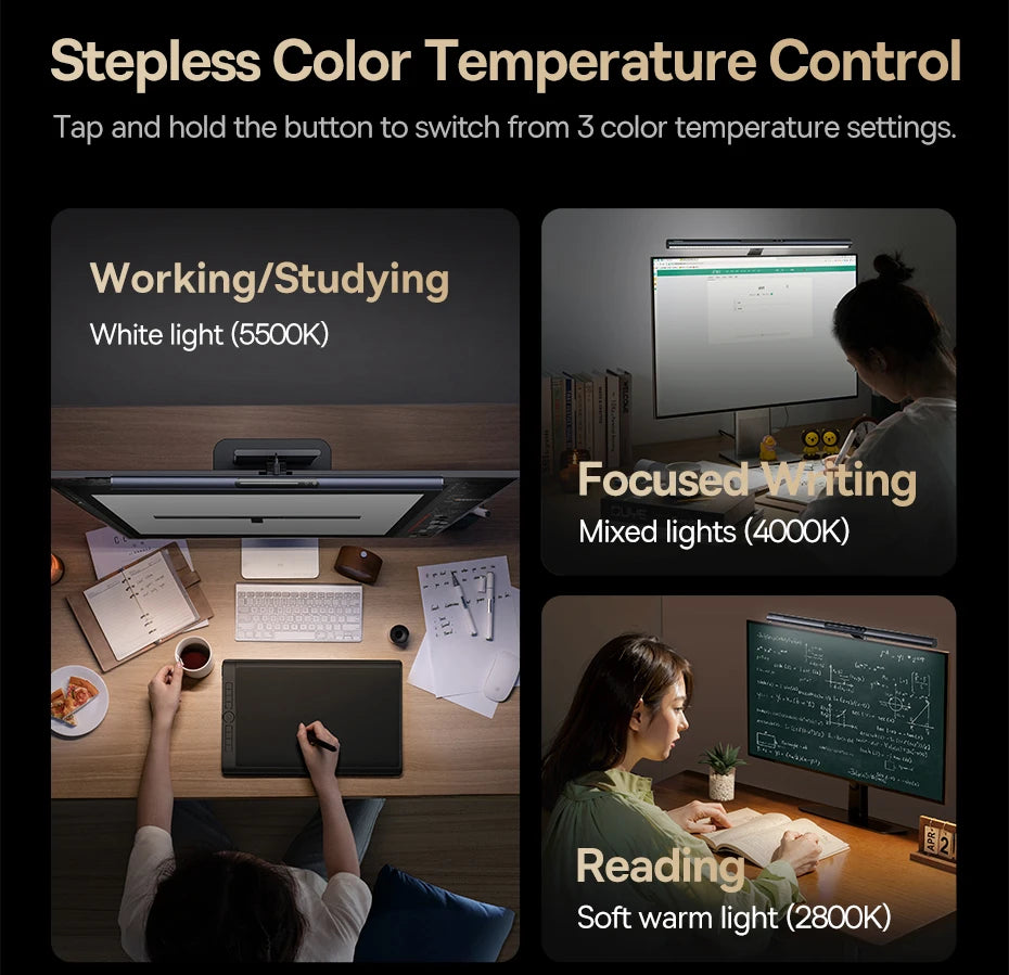 【New Sale】Baseus Magnetic Computer Screen Light Desk Lamp Laptop Hanging USB Light Table Lamp LED Monitor Light Reading Light