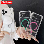 For IPhone17 IPhone18 ProMax Transparent Armour Magnetic Case Shelluxe For iPhone 18 17 Pro Max 17Air Cases Luxury Corners Cover