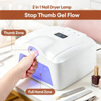 2 IN 1 Nail Lamp Single Toe Single Finger Gel Nail Curing Lamp Full Hand Fast Drying LED Light Nail Dryer Auto Sensor Dual Lamp