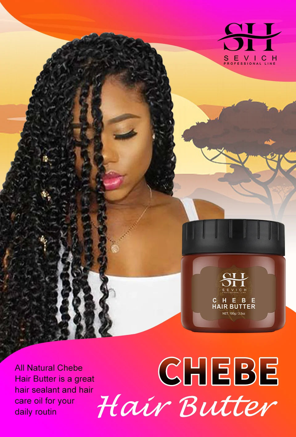 Africa Crazy Chebe Hair Butter Traction Alopecia Anti-break Hair Growth Products Moisturize Repair Dry Hair Mask Beauty Health