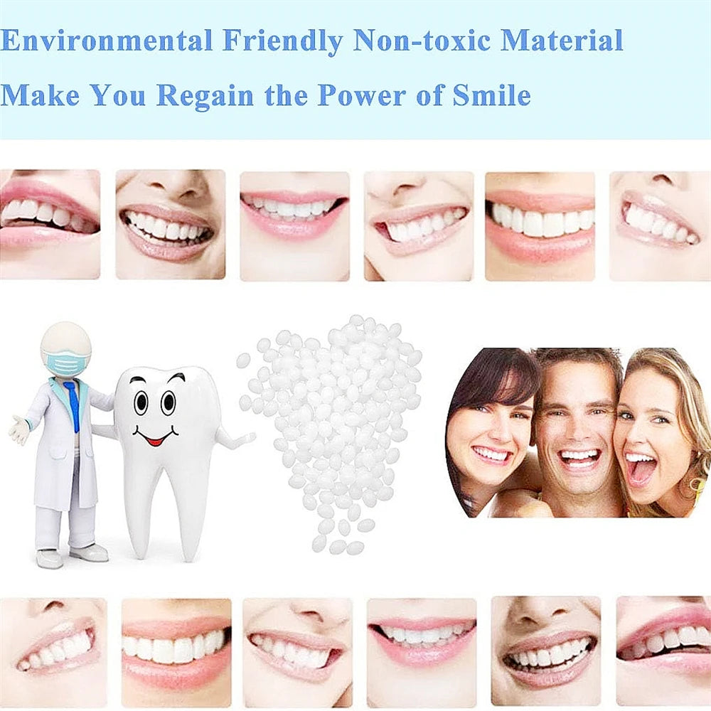 10g/Bag Tooth Repair Kit-Thermal Beads for Filling Fix The Missing and Broken Tooth or Adhesive The Denture Fake Teeth
