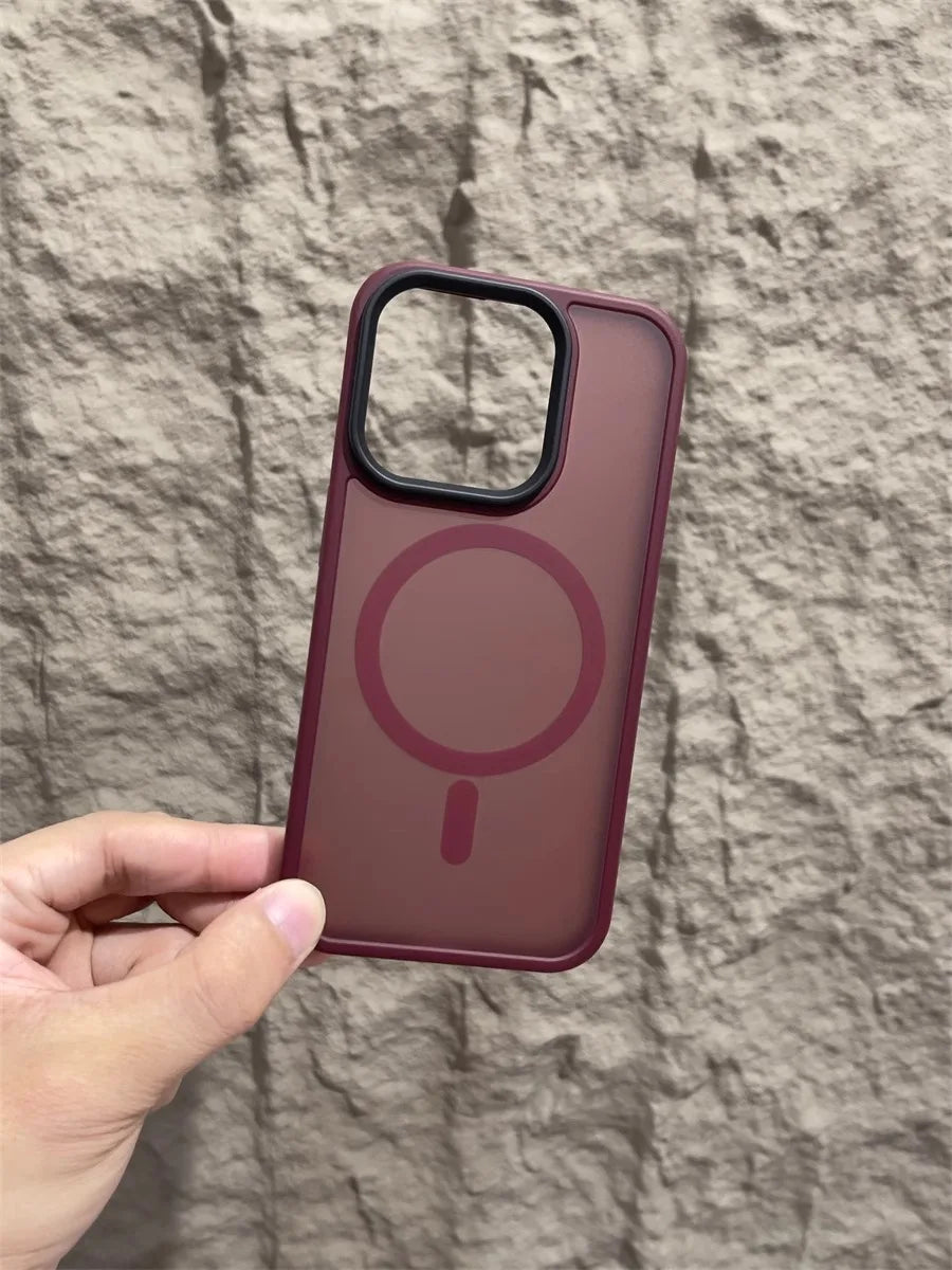 Matte Magnetic Original Phone Case For iPhone 18 Air 17 16 15 14 12 11 13 Pro Max 16e Plus For Magsafe Wireless Charging Cover
