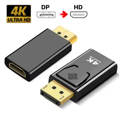 4K DisplayPort to HDMI-Compatible Adapter DP Male to Female HDMI-Compatible Converter 1080P Video for PC HDTV Laptop