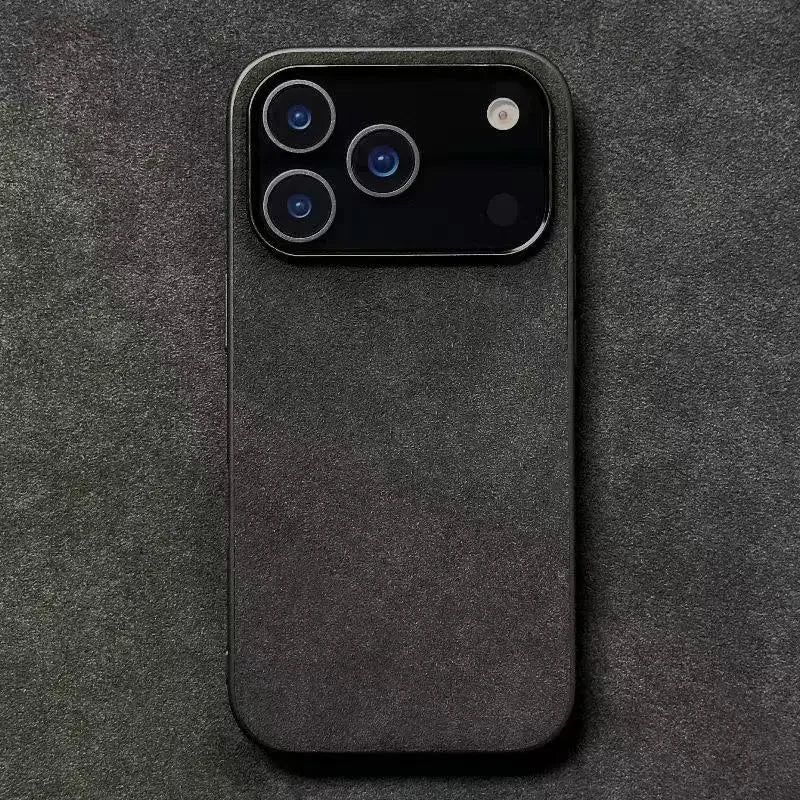Solid Color Alcantara Phone Case for iPhone 17 Pro Max 17air 16 Pro 16E 15 Plus 14 13 12 Mini 11 XS XR Suede Leather Hard Cover