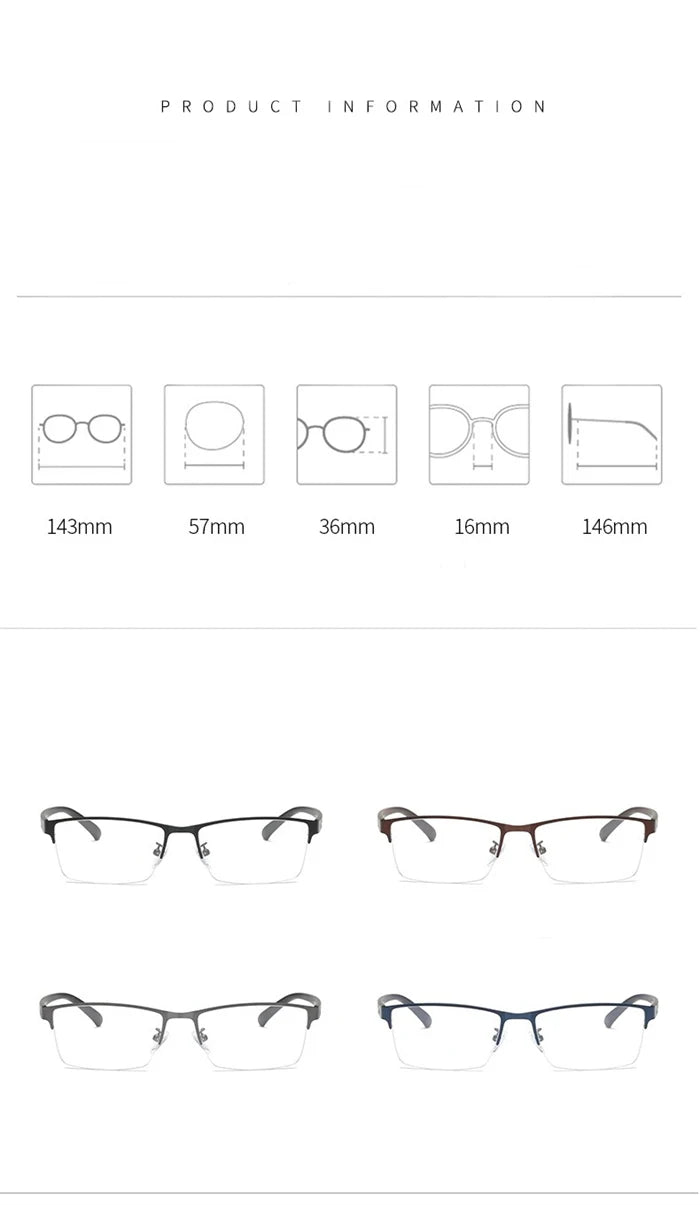 Semi-Rimless Steampunk Shortsighted Prescription Glasses Women Men Anti Blue Rays Computer Myopia Spectacles 0 -0.5 -0.75 To -6