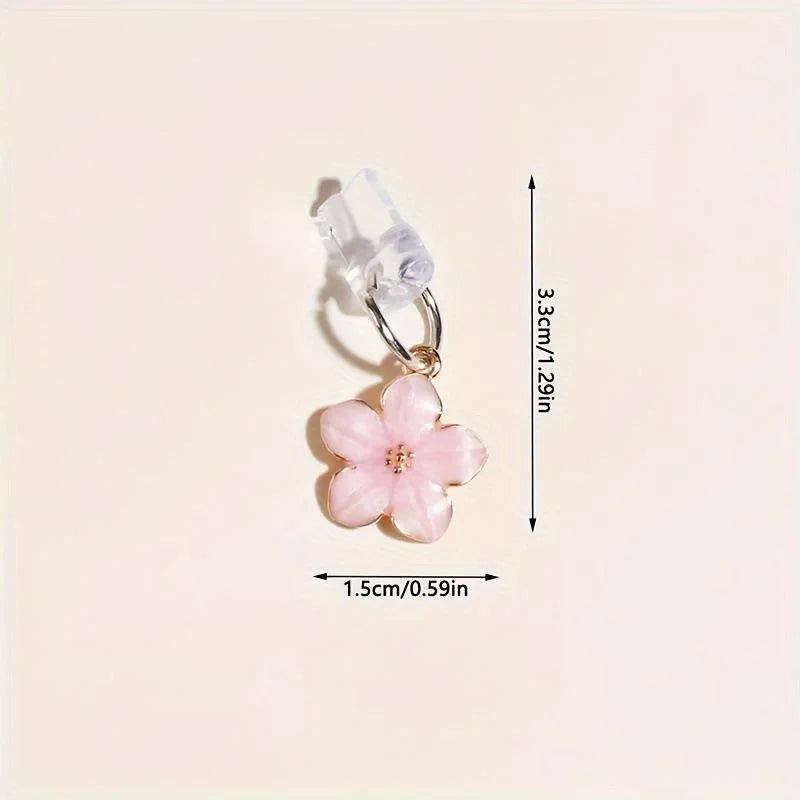 Sakura Flowers Phone Dust Plug Accessories Decoration Hanging Pendant For IPhone For Type-C Charging Port