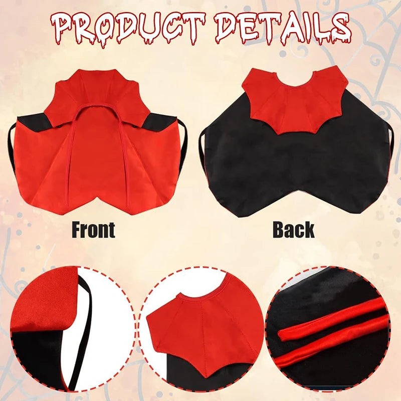 Halloween Cat Dog Vampire Cloak Costume Adjustable Pet Cape Costume Clothes, Halloween Pet Accessories Costumes