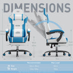NEBMAAX Ergonomic Gaming Chair with Footrest Massage Function PU Leather Office Chair for Adults Swivel Computer Chair with Headrest And Lumbar Support