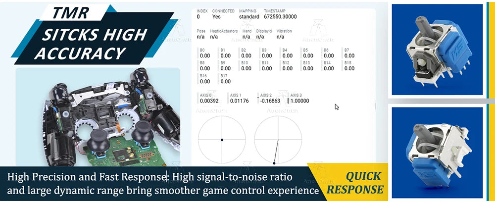 TMR Electromagnetic Joystick for PS5 Controller Thumbstick No-Drift Upgrade Replacement Kit Gamepad 3D Analog Sensor Accessories