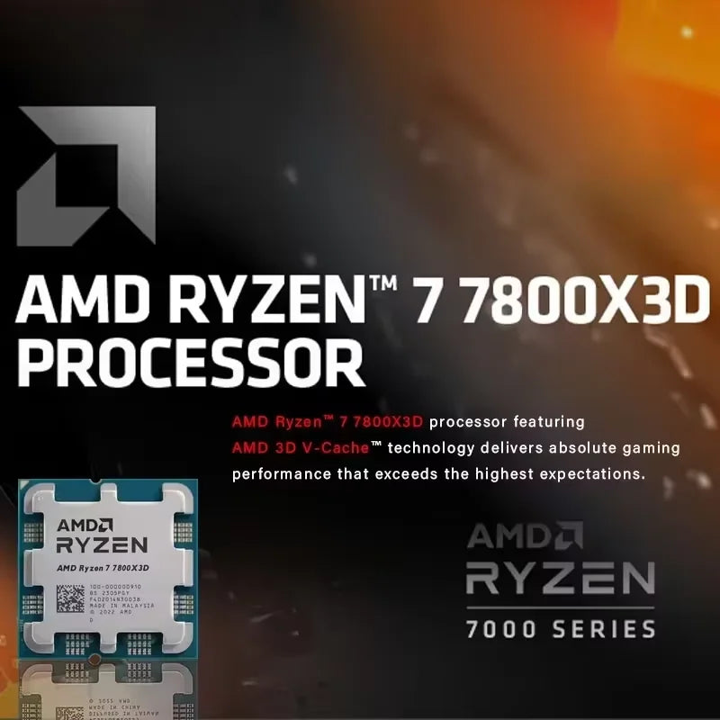AMD Ryzen 7 7800X3D CPU 8-Core 16-Thread AM5 Processor 4.2GHz Up to 5.0GHz 96MB L3 Cache Gaming Desktop CPU Tray