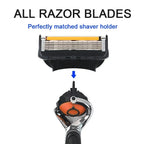 5-Layer Replaceable Safety Blades, Men's Manual Razor, Stainless Steel Blades, Suitable for Daily Facial Cleaning and Care