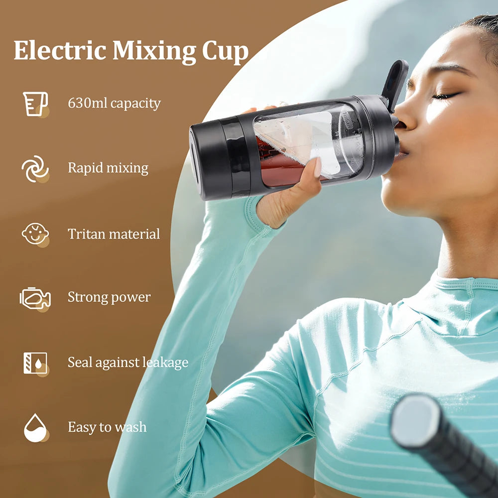 650ml Electric Shaker Bottle Portable Whey Protein Shaker Automatic Stirring Blender Multipurpose Juice Mixer Cups Fitness Work