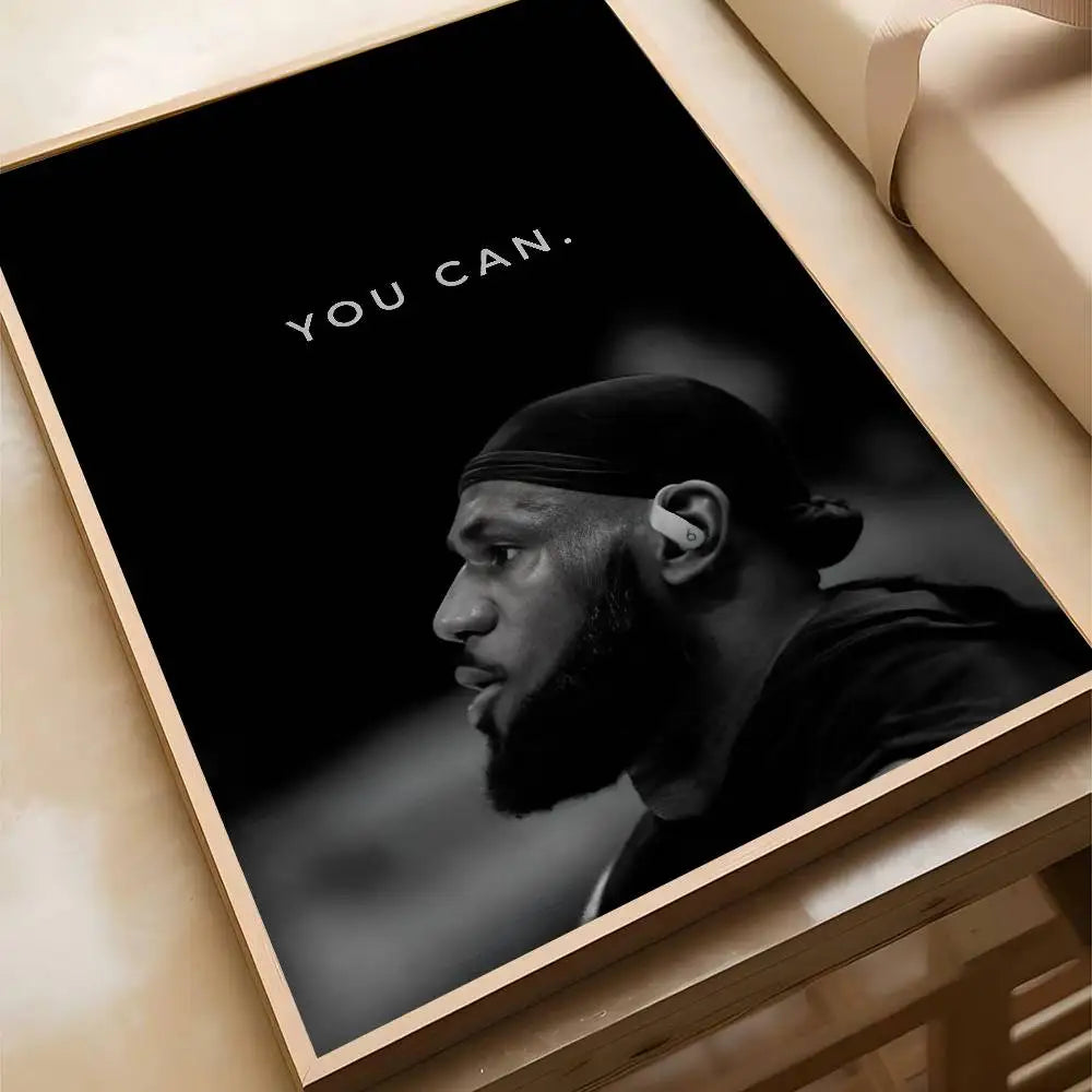 Athlete Inspirational Quotation Poster Home Gym Football Basketball Prints Wall Stickers Paintings for Home Living Room Decor