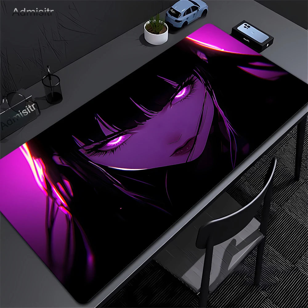Anime Girl Purple Cute Mouse Pad XXL Laptop Gamer Cabinet Keyboard Rug Computer Kawaii Desk Mat Non-slip Large Mousepad 90x40cm