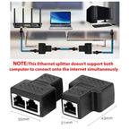 One To Two Adapter For Ethernet Cable Splitter Rj45 8P8C PC Version Simultaneous Internet Access IPTV Broadband Three Way Conn
