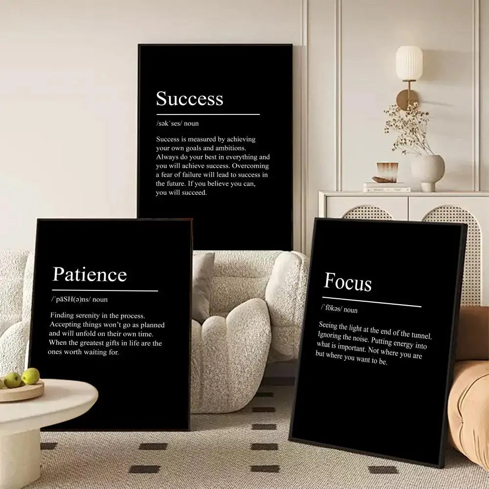 Discipline Motivational Terms Poster Modern and Elegant Wall Stickers for Home Decor Living Room Dormitory Wall Art