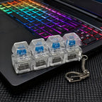 LED Light Keyboard Keychain Fidget Toy Clickable Button Stress Relief Portable Desk Accessory Office Decor Gift  Anxiety Relief