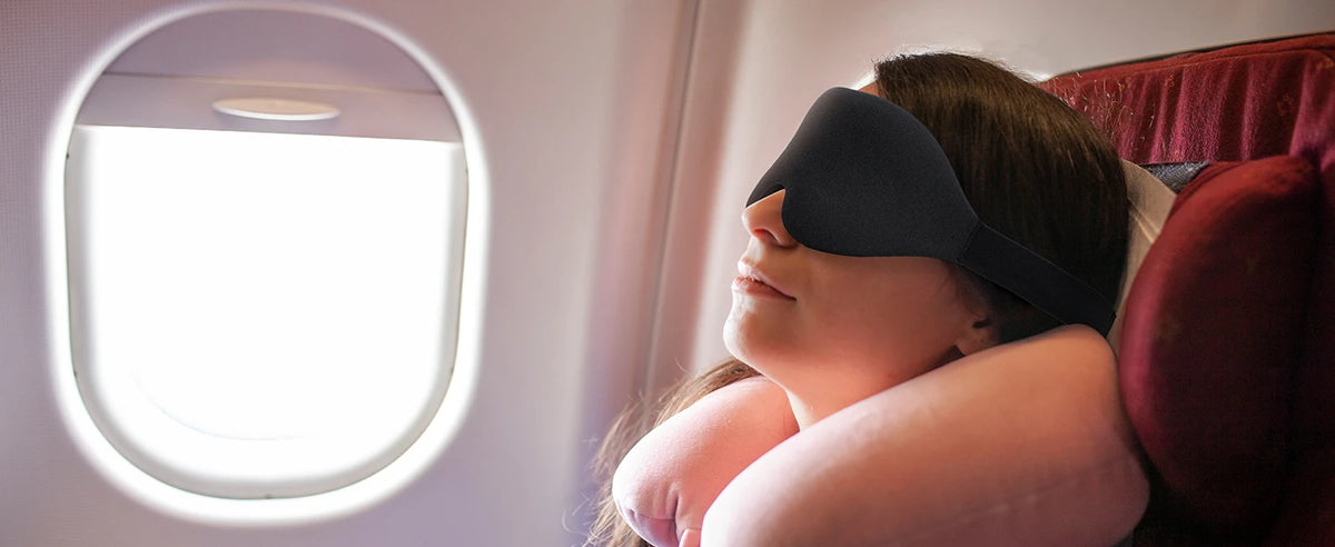 Sleep Mask for Back and Side Sleeper, Block Out Light, Zero Pressure Breathable Travel Eye Cover Black With Sleep Ear Plug