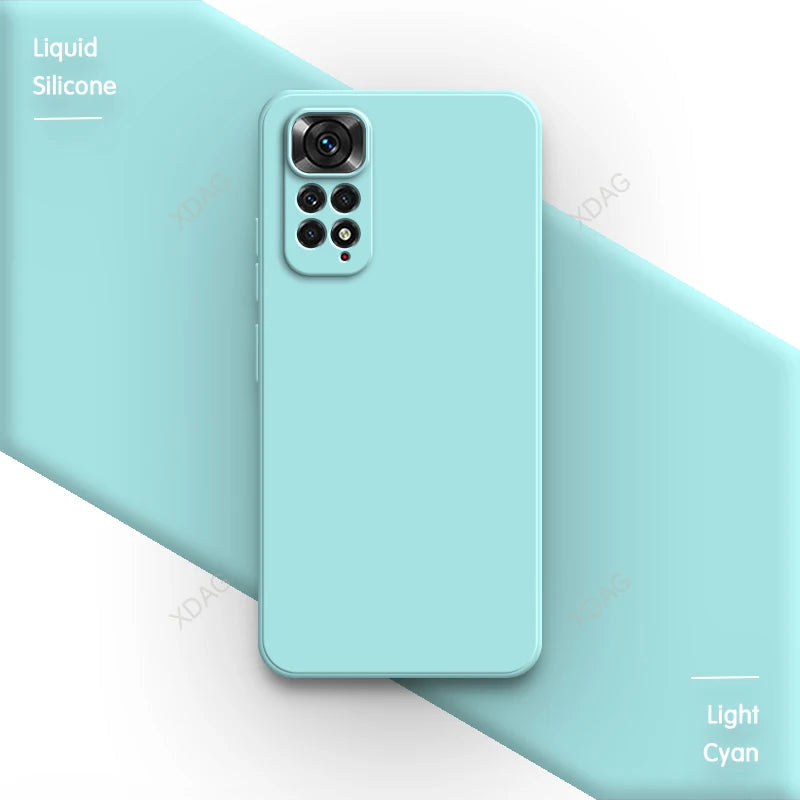 Basic Phone Case for Xiaomi Redmi Note 11 Global Market 4G 6.43" Soft Liquid Silicone Square Classic Lens Protection Back Covers