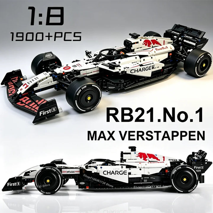 2026 NEW MK6025 Technical Classic Performance 1900+Pcs RB21 White Sports Car Building Blocks MOC DIY Assembly Model Boy Toy Gift