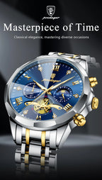 POEDAGAR Luxury Men Watch Top Original Waterproof Luminous Chronograph Man Wristwatch Stainless Steel Quartz Men's Watches Reloj