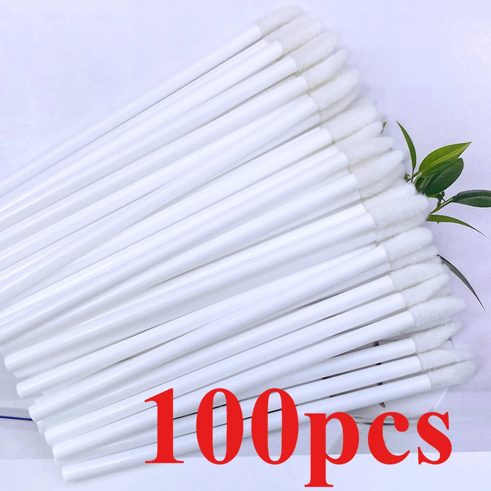 100Pcs Disposable Lip Brush Eyelash Extension Makeup Brushes Lash Extension Mascara Applicator Lipstick Wands Cosmetic Tools