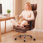JHK Ergonomic Adjustable Armrests Gaming Computer Chair PU Leather Reclining Computer Chair with Pocket 350 LBS Office Chair with Footrest Height Adjustable Swivel Wide Seating for Home Office