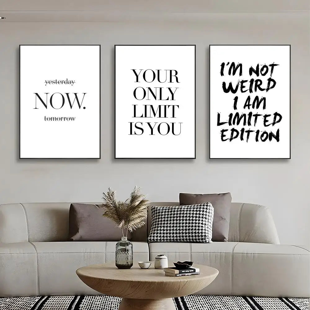Minimalist Text Inspirational Poster Wall Art Print Poster Decorative Mural Home Decor Gift Unframed