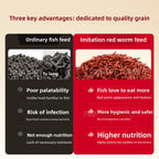 PAINTPET Bio-Mimetic Bloodworm Fish Food, Slow Sinking Protein Pellets for Tropical Fish, Universal Diet for Guppy, Tetra, Betta