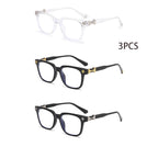 Classic 3Pcs Square Anti Blue Light Glasses For Men And Women Black & Transparent Frame Unisex Computer Wearing Women Glasses
