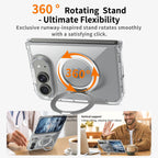 360° Magnetic Bracket Case For iPhone Duo For Magsafe Transparent Shockproof Hard Back Cover Funda