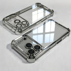 Luxury Buffer Impact Shockproof Plating Transparent Phone Case For iPhone 18 17 16 15 14 13 12 11 Pro Max 16Plus Air Clear Cover