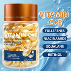Vitamin C+E Serum Capsules, Single-Use Essence Capsules, Hydrating and Moisturizing Facial Skin 60 Capsules/Bottle - 1 Bottle