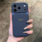 Personalise Gold Silver Initials Letter Leather Case For iPhone 15 14 13 17 Pro Max 14 16 Plus 17 Air Luxury Lens Protection Cas